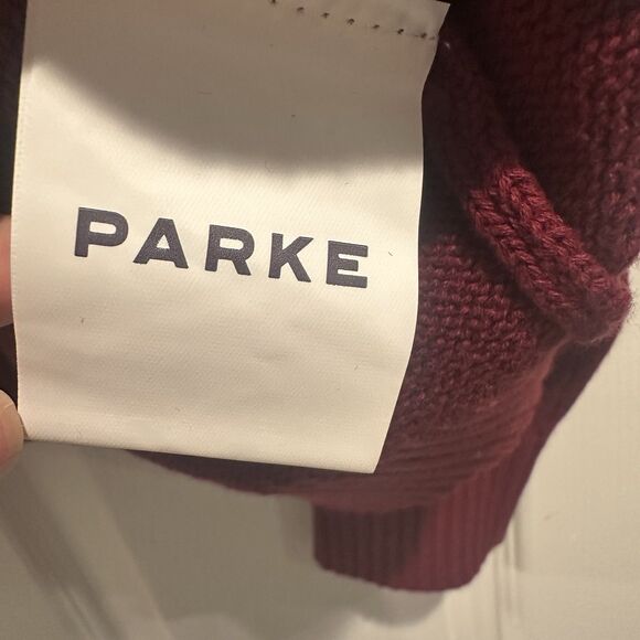 SET Active X Parke Womens V Neck Sweater Red Size L/XL Cotton Soft Knit Top EUC - Picture 3 of 5